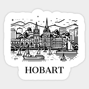 hobart line art illustration Sticker